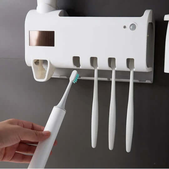 UV Sterilizer Toothbrush Holder &amp; Toothpaste Dispenser