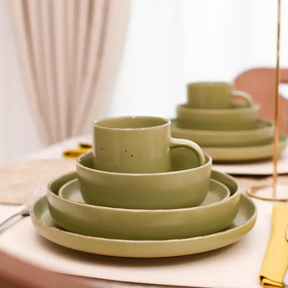 20-Piece Nordic Speckled Green Dinnerware Set