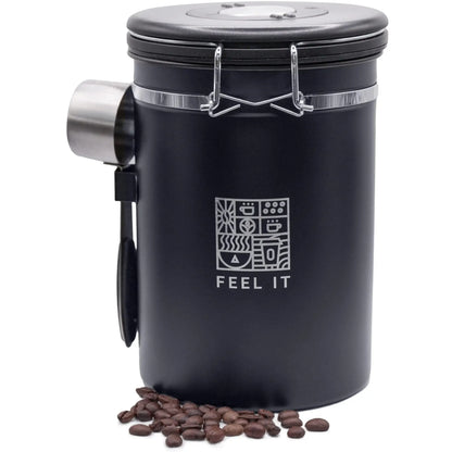 UD2 21oz Stainless Steel Airtight Food Storage Container Date Tracker &amp; CO2 Release Valve for Kitchen Coffee &amp; Tea Accessories