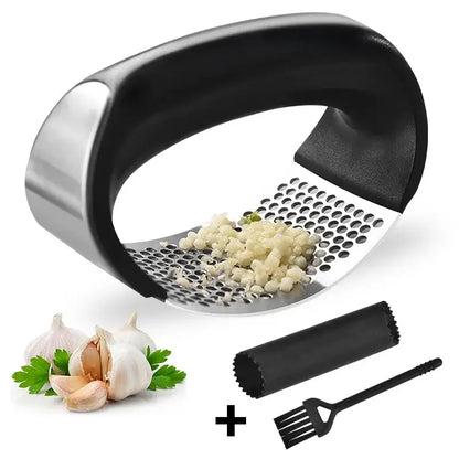 3-in-1 Garlic Press Grinder Peeler Set