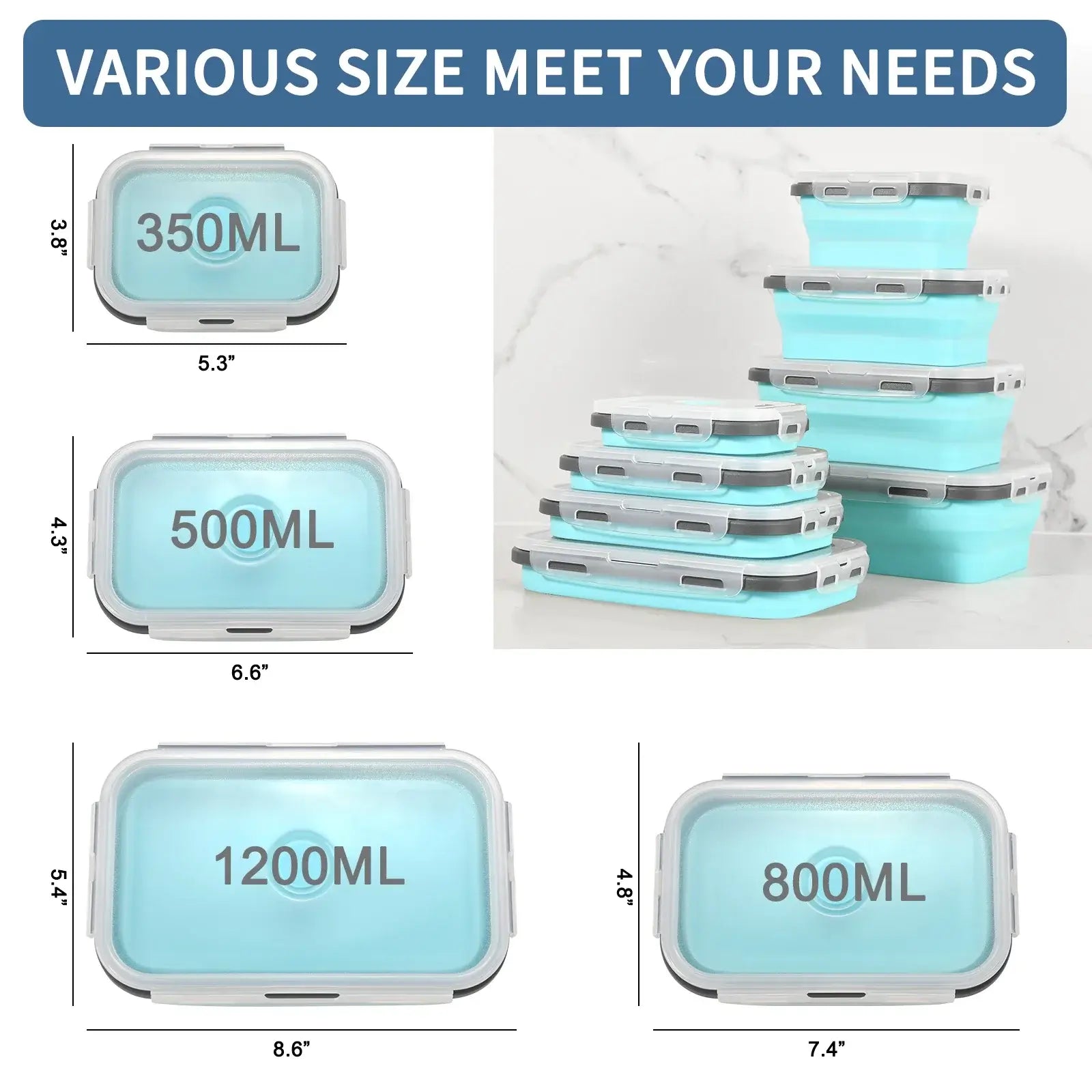 Collapsible Silicone Food Storage Bowls