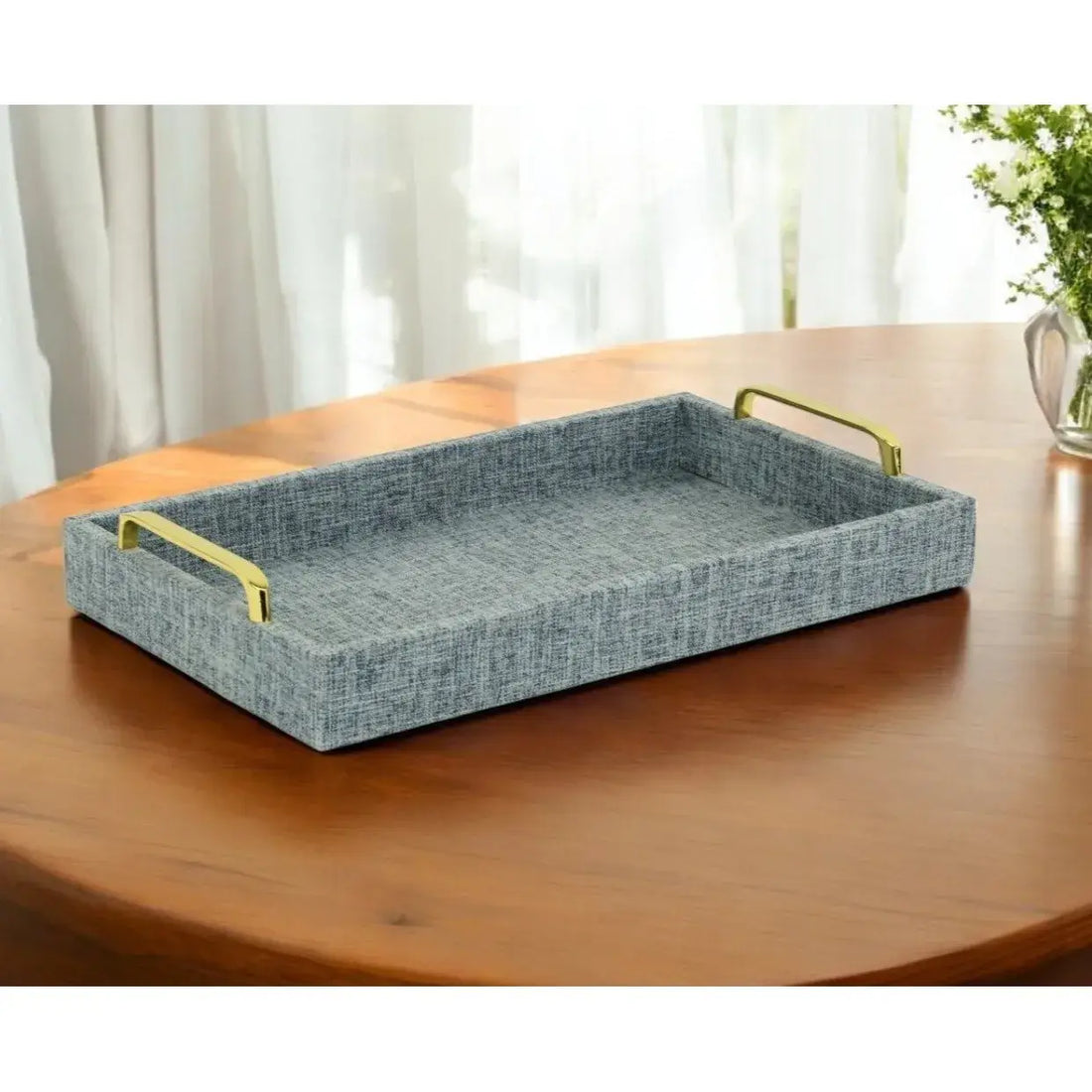 Handmade Linen Wooden Serving Tray