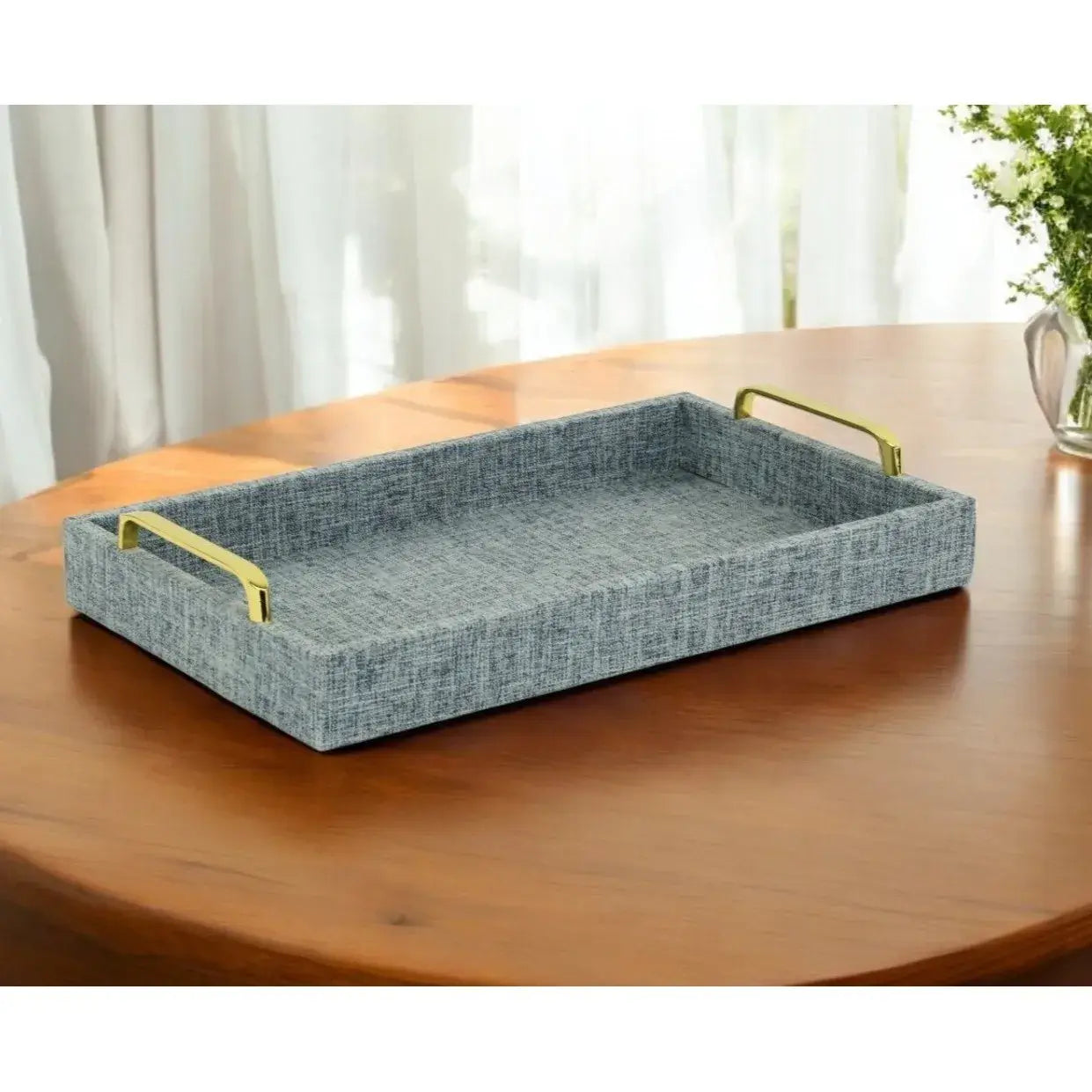 Handmade Linen Wooden Serving Tray