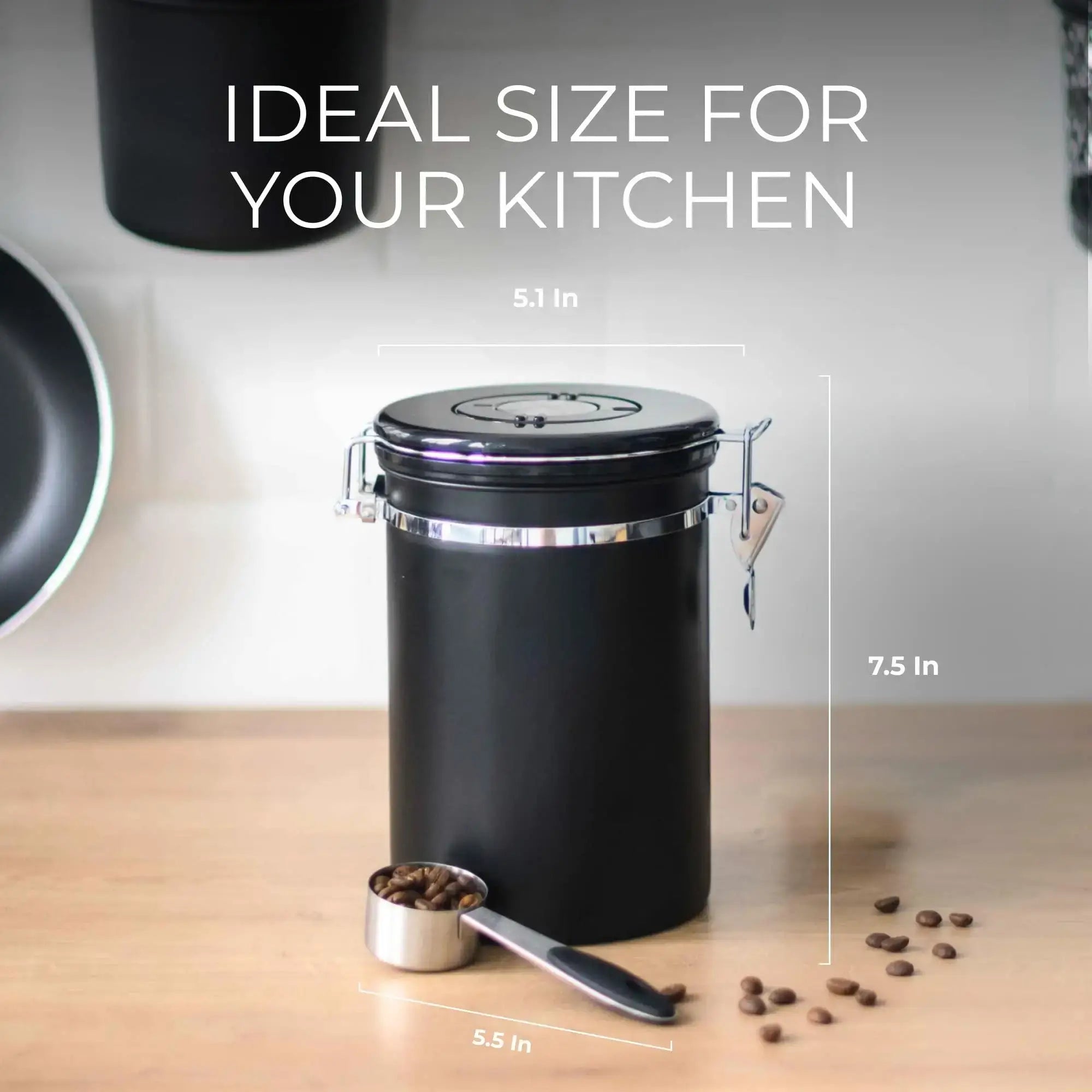 UD2 21oz Stainless Steel Airtight Food Storage Container Date Tracker &amp; CO2 Release Valve for Kitchen Coffee &amp; Tea Accessories