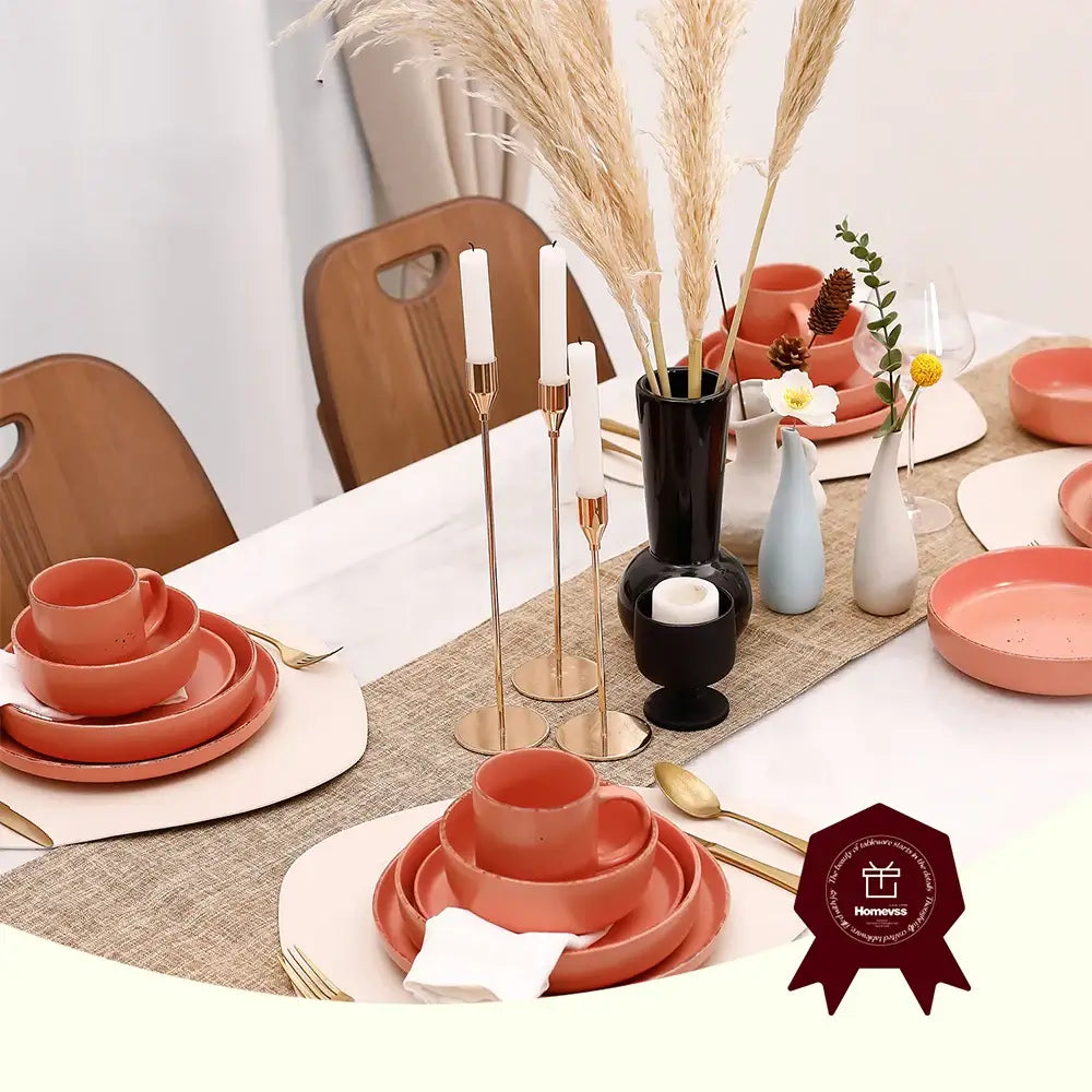 20-Piece Nordic Speckled Rose Dinnerware Set