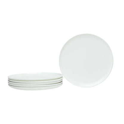 6-Piece White Porcelain Plate Set