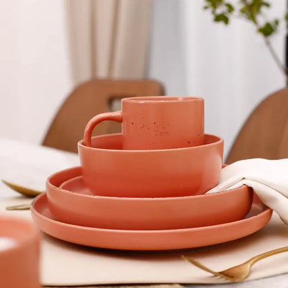 20-Piece Nordic Speckled Rose Dinnerware Set
