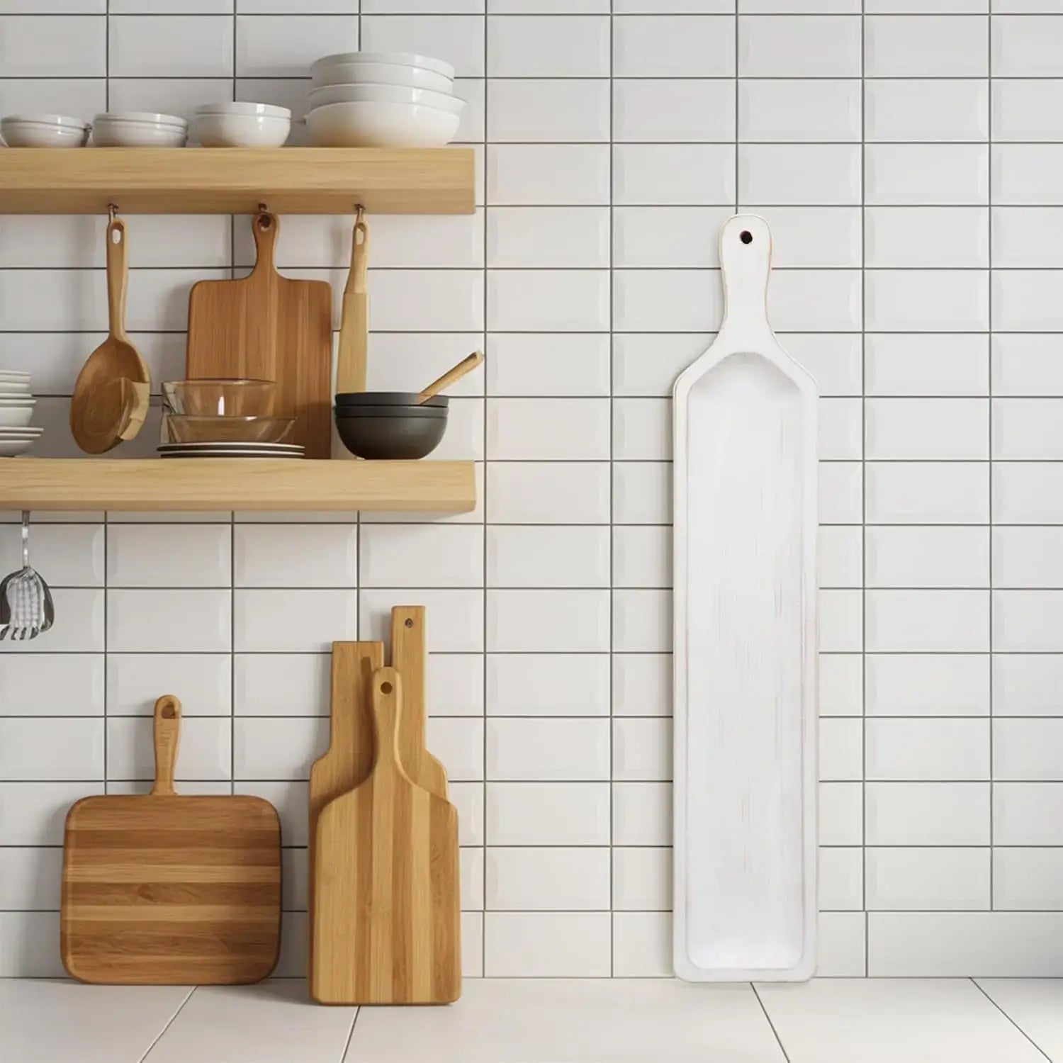 Narrow Wooden Serving Tray