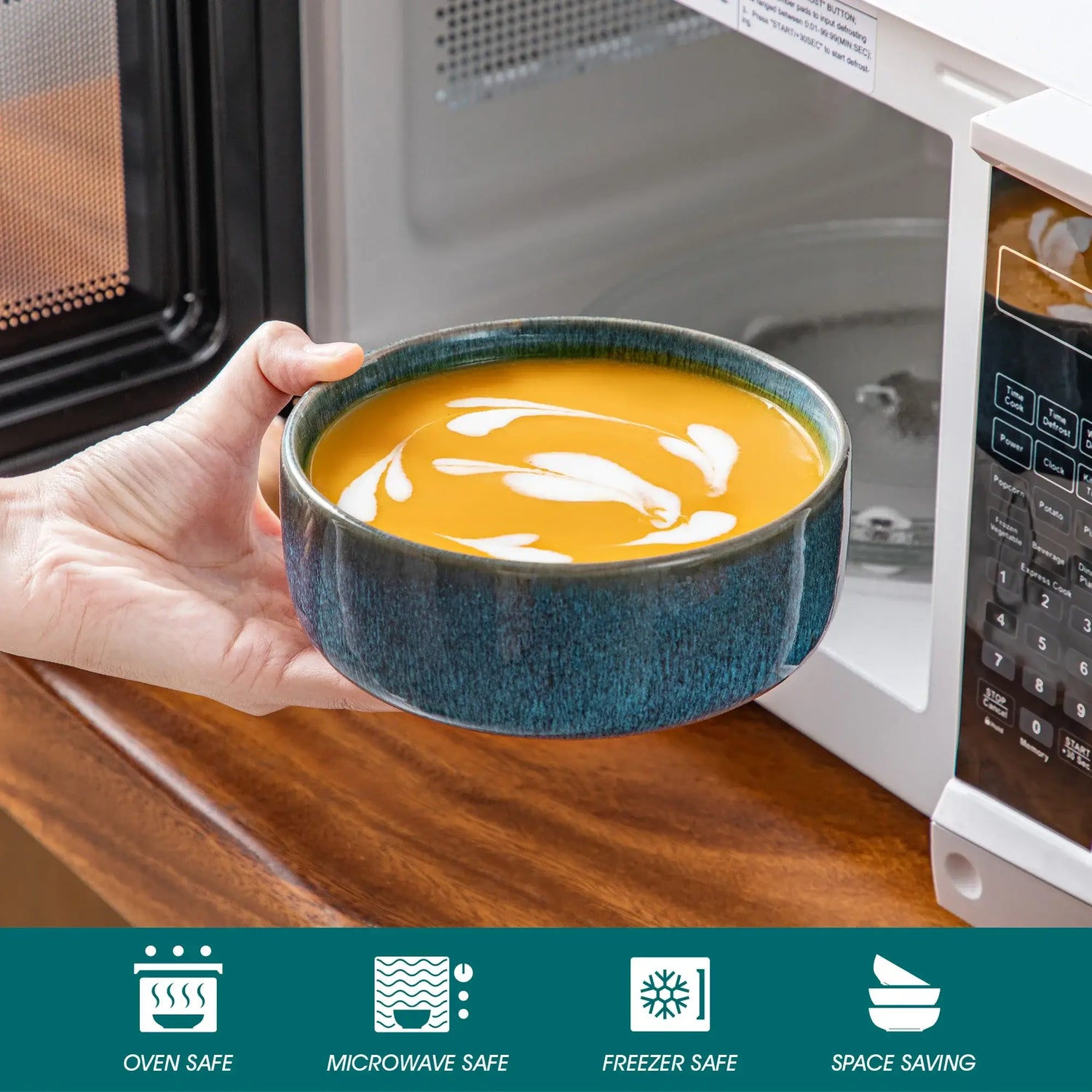 Blue Reactive Glaze Ceramic Dinnerware Set