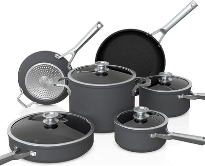 10-Piece Hard Anodized Cookware Set