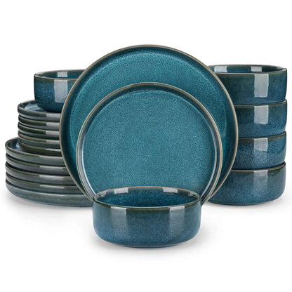 Blue Reactive Glaze Ceramic Dinnerware Set