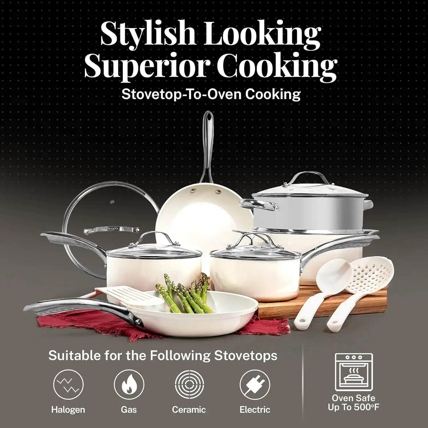 20-Piece Ceramic Nonstick Cookware Set