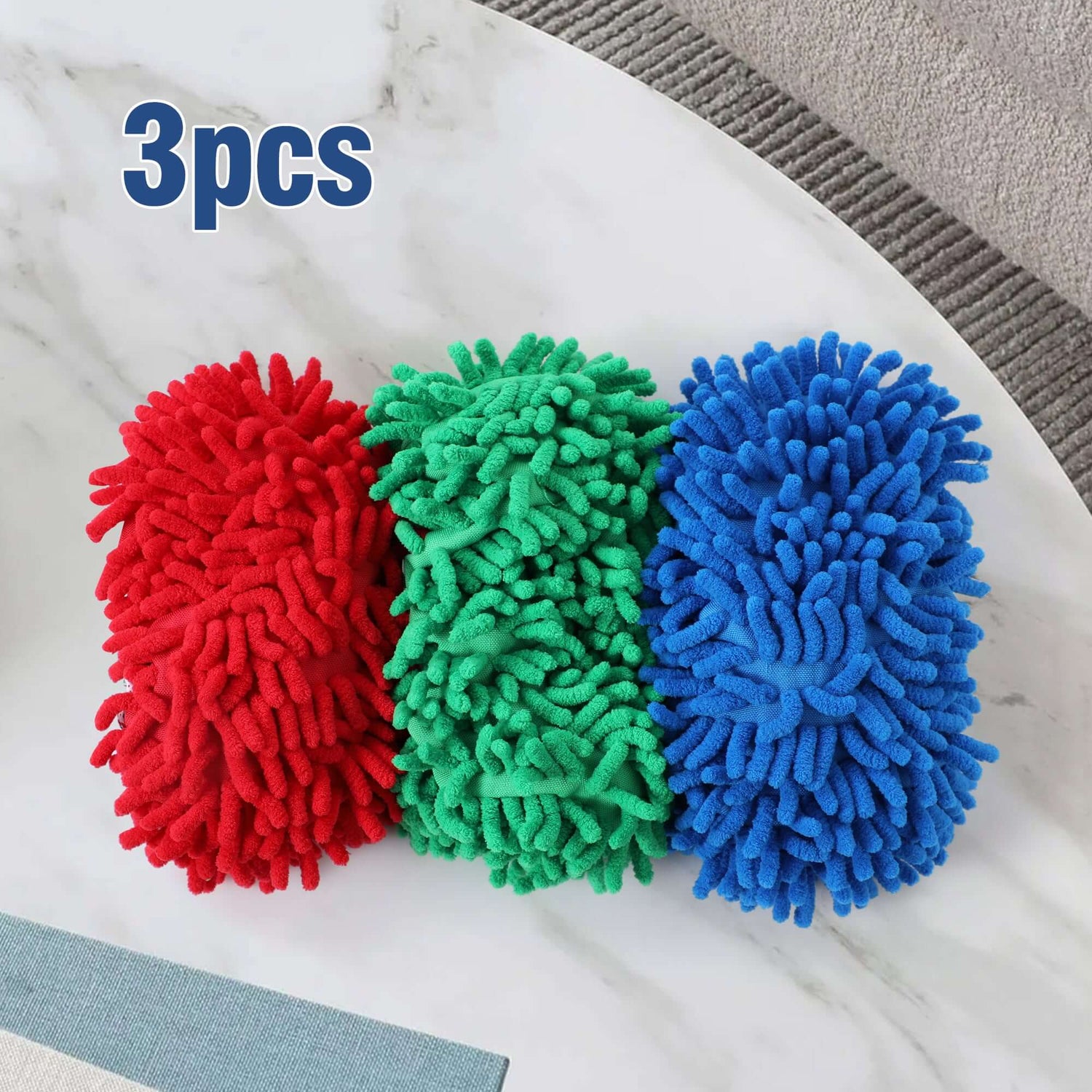 Microfiber Mop Slippers for Floor Cleaning (3-Pack)