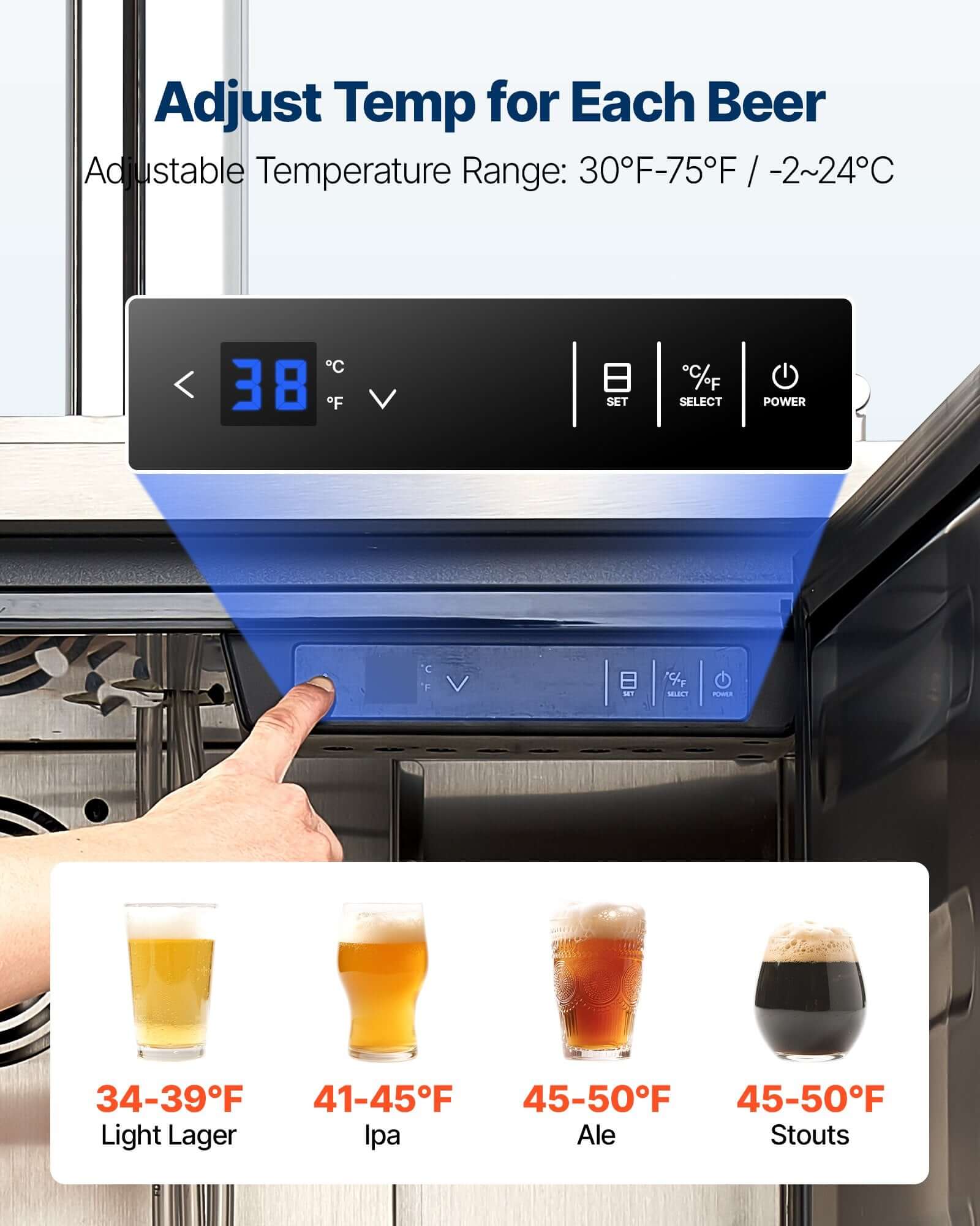 Triple-Tap Beer Kegerator with CO2 Tank