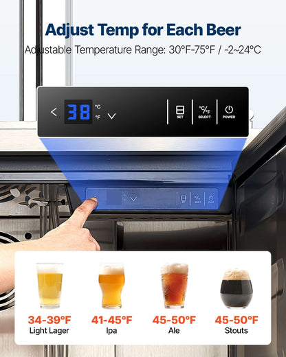 Triple-Tap Beer Kegerator with CO2 Tank
