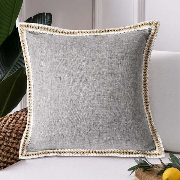Vintage Linen Throw Pillow Covers Set of 2