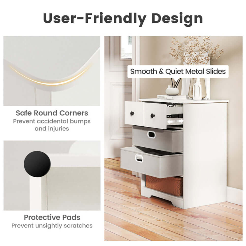 4-Drawer Dresser with Open Shelves