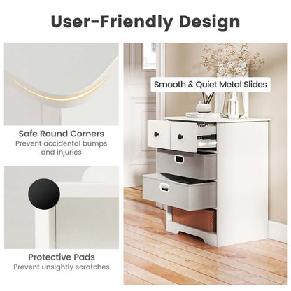 4-Drawer Dresser with Open Shelves