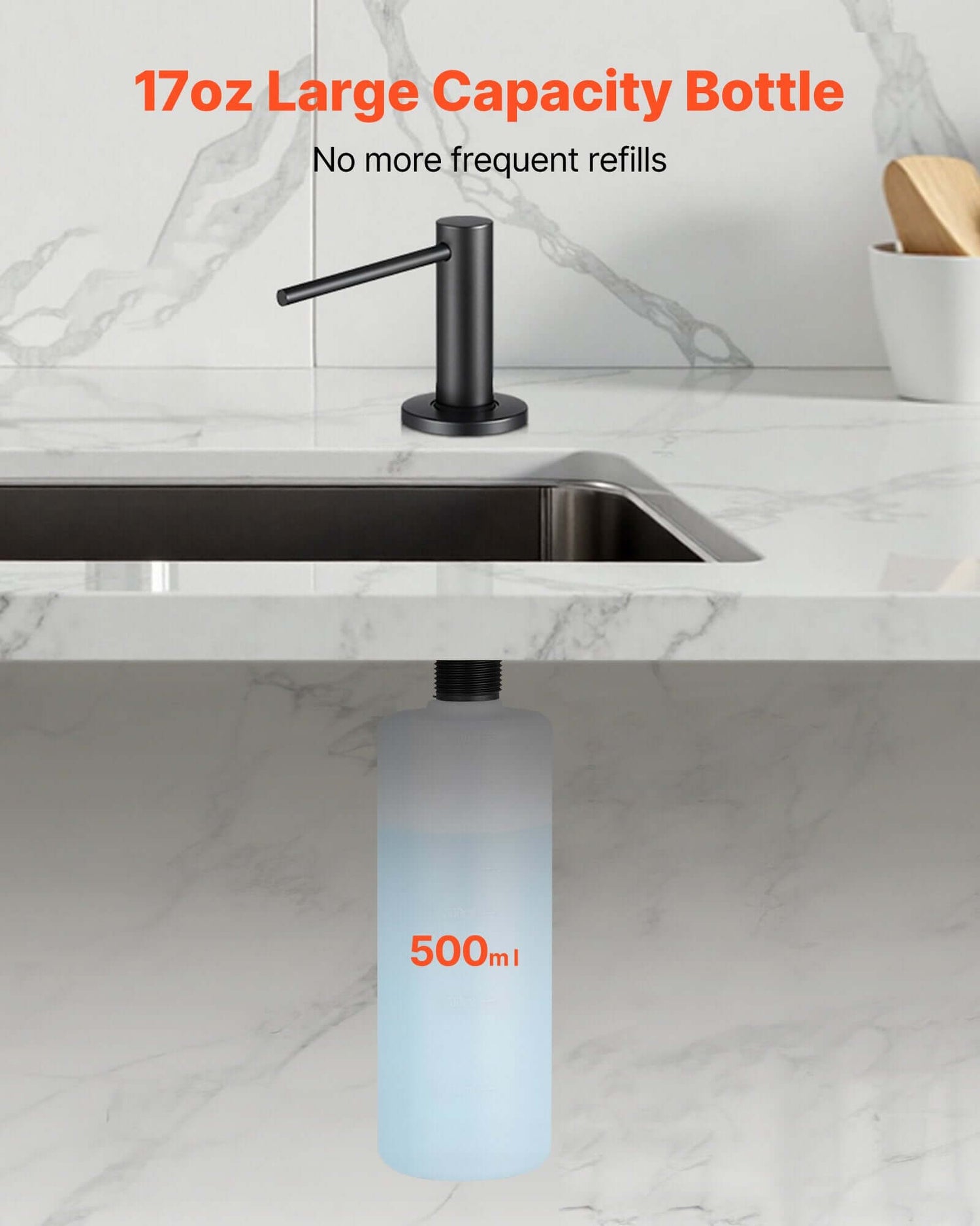 Built-In Kitchen Sink Soap Dispenser – Stainless Steel