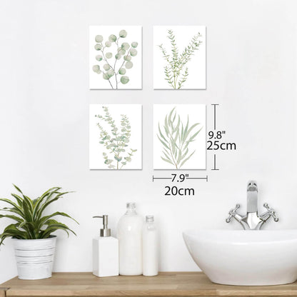 4-Piece Botanical Canvas Wall Art Set