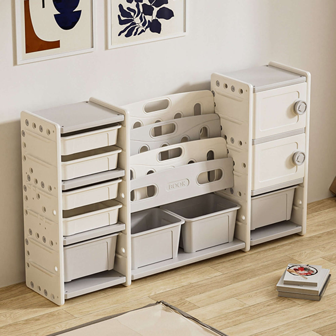 4-Tier Kids Toy Storage Organizer with Bins
