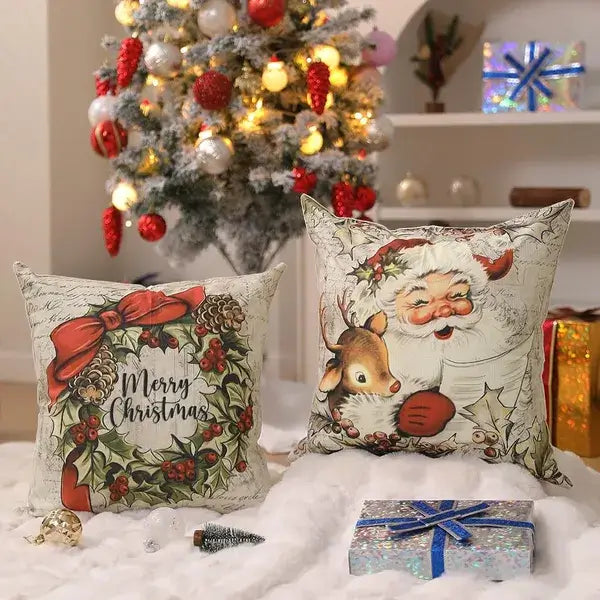 Christmas Throw Pillow Covers Set of 4