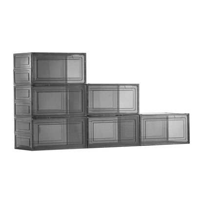 Clear Stackable Shoe Storage Boxes (6-Pack)