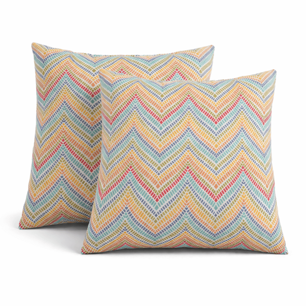 Waterproof Outdoor Throw Pillows – Muted Multicolor (2-Pack)