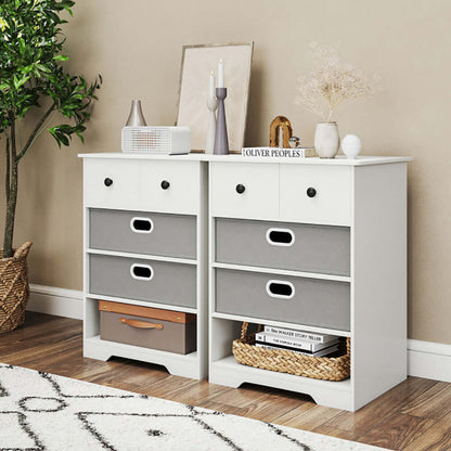 4-Drawer Dresser with Open Shelves