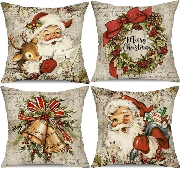 Christmas Throw Pillow Covers Set of 4