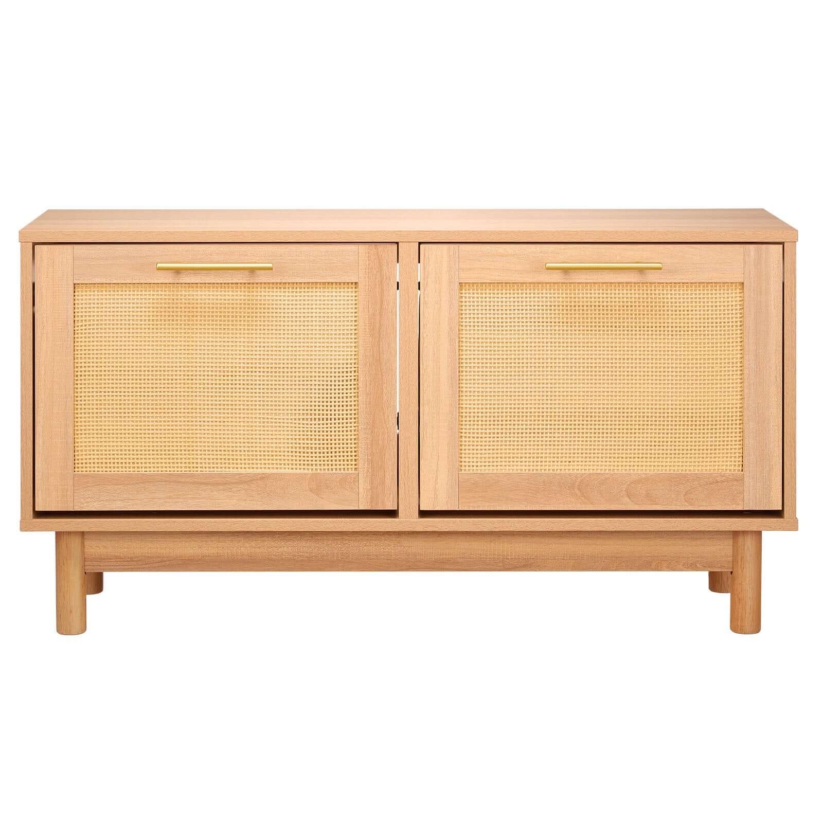 Rattan Entryway Shoe Bench with Flip Drawers