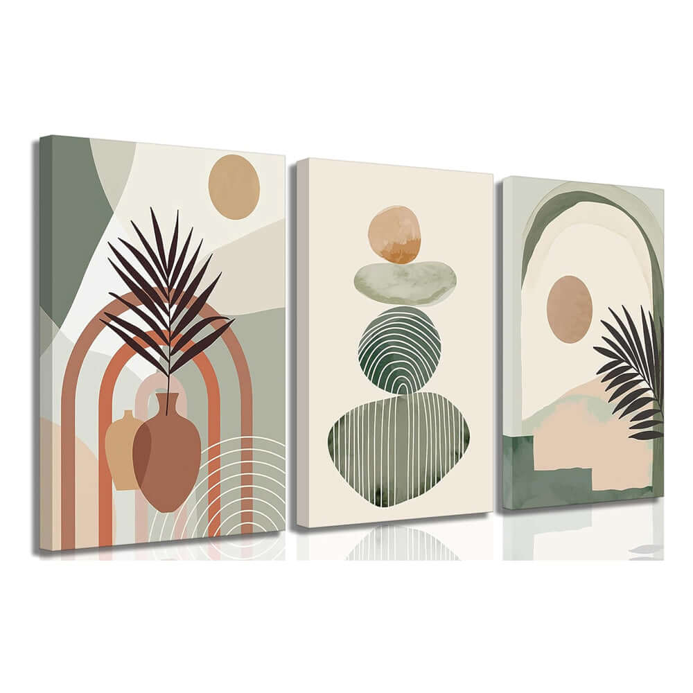 3-Piece Boho Canvas Wall Art Set