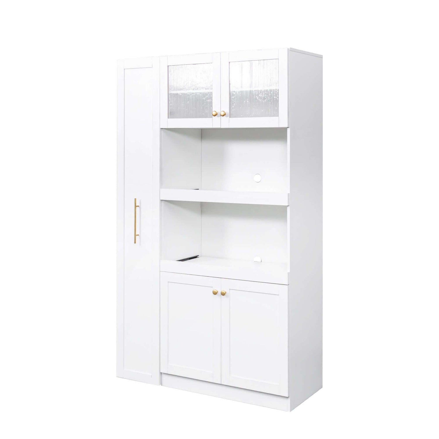 Farmhouse Kitchen Pantry Cabinet with Pull-Out Shelf