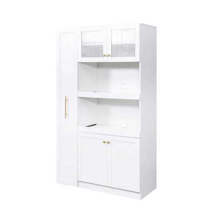 Farmhouse Kitchen Pantry Cabinet with Pull-Out Shelf