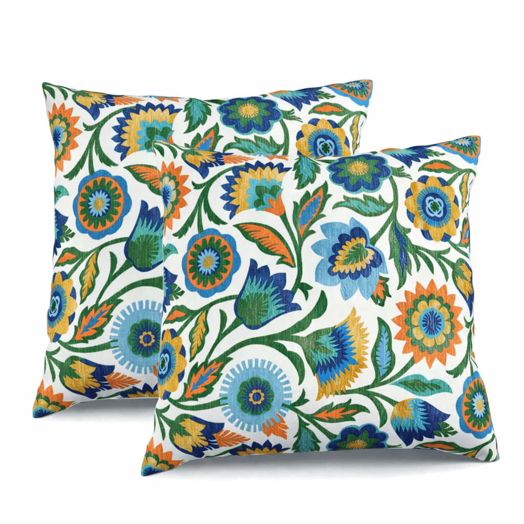 Waterproof Outdoor Throw Pillows – Vintage Floral (2-Pack)