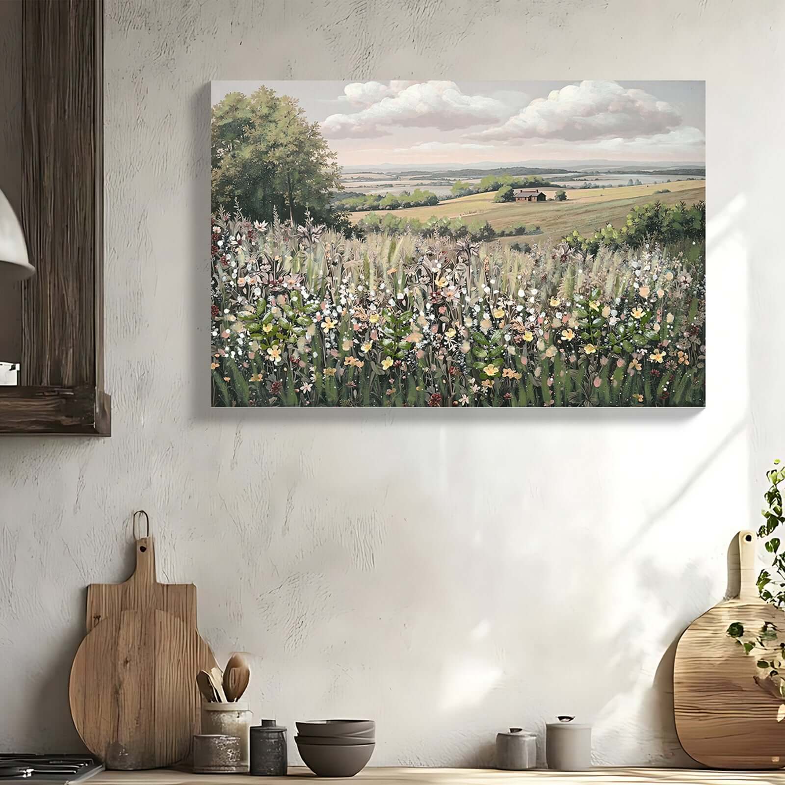 Vintage Landscape Framed Canvas Wall Art